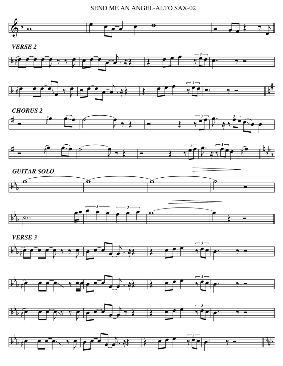 Send Me An Angel Send Me An Angel Alto Saxophone scores gallery preview page 2