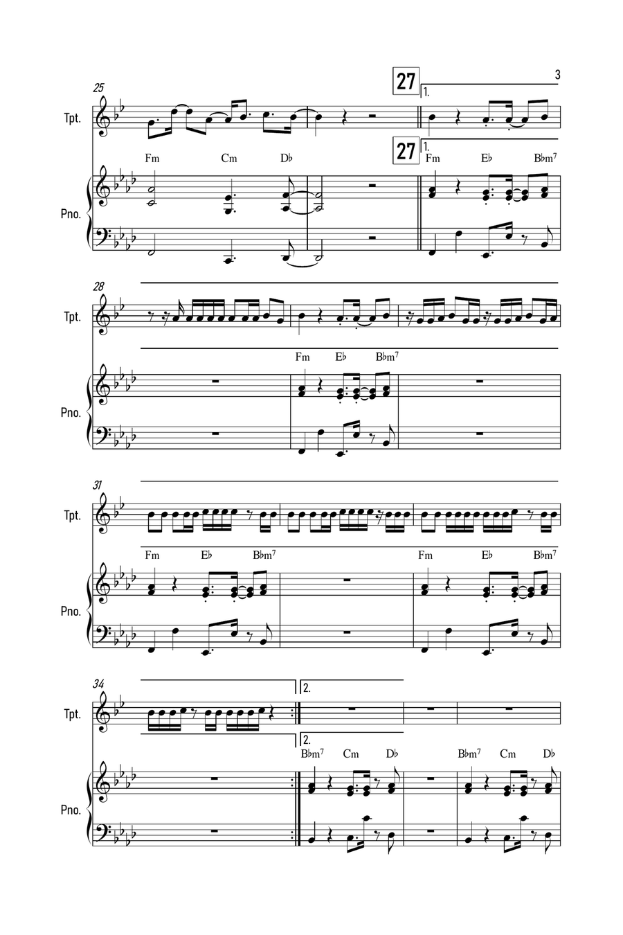 Snelle Maan Trumpet Solo scores gallery preview page 3
