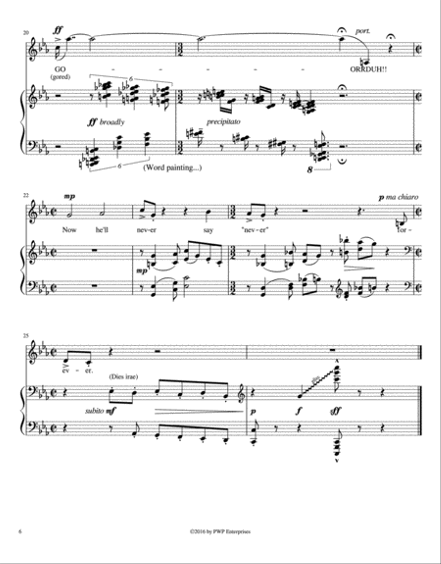 SEVEN LIMERICK SONGS: Complete Cycle for Medium High Voice and Piano High Voice scores gallery preview page 6