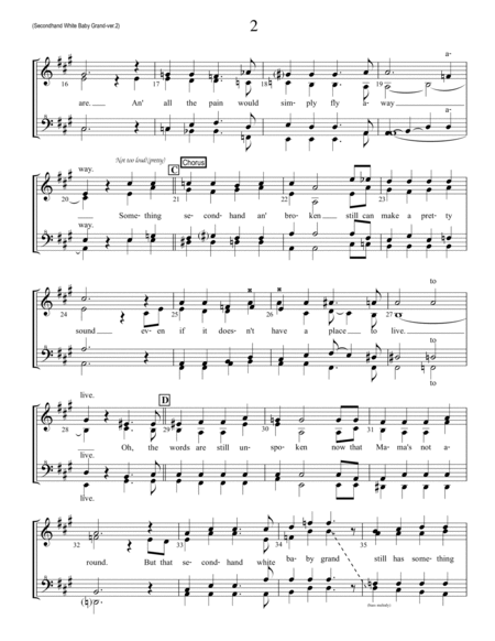 Secondhand White Baby Grand by Marc Shaiman SSAA - Digital Sheet Music