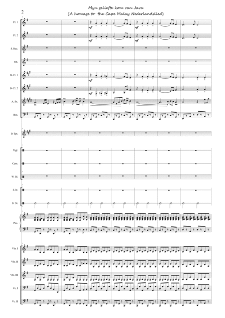 Suite, Sweet Cape Town - 5 Nederlandslied Myn geliefte kom van Java Concert Band scores gallery preview page 2