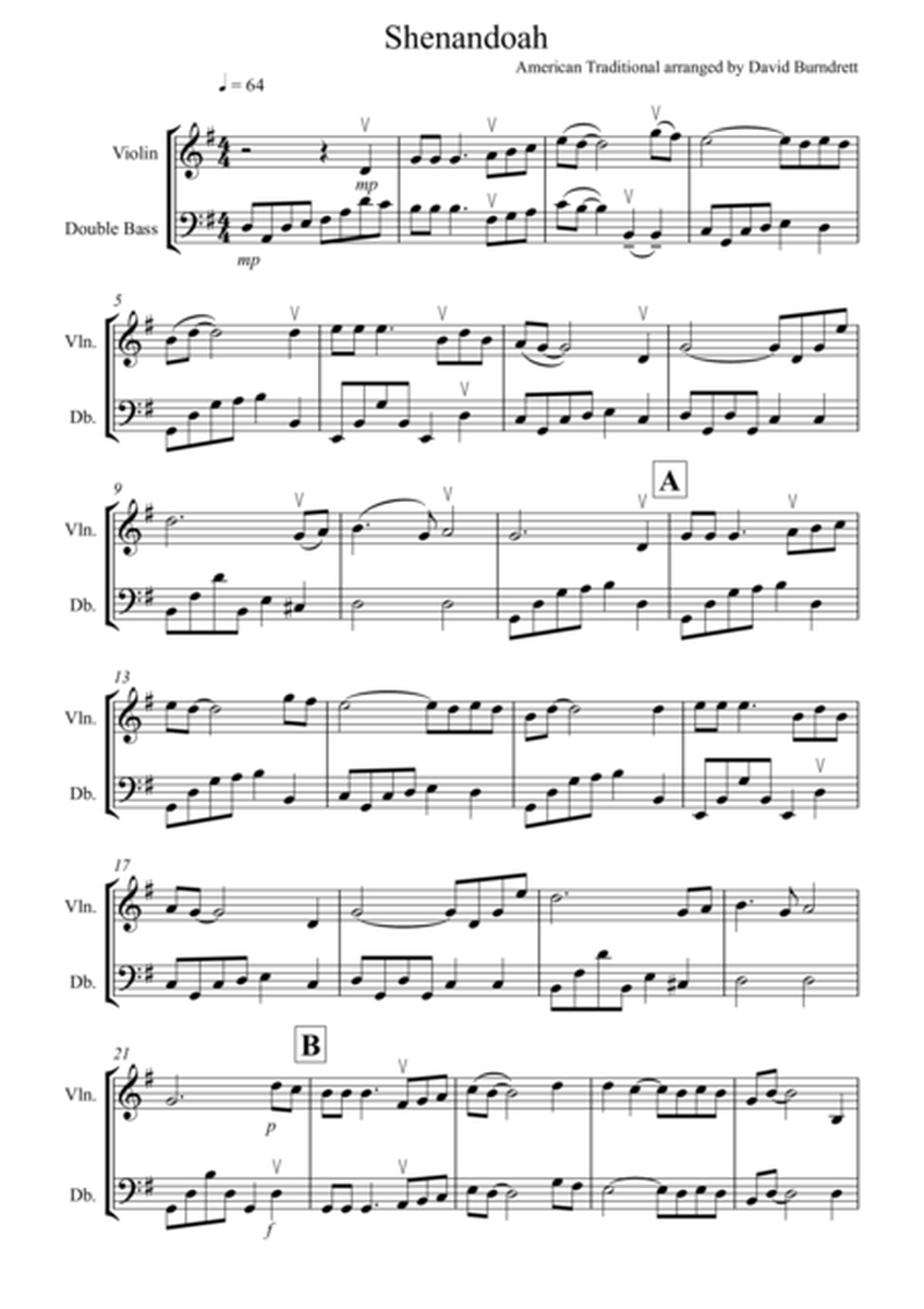 Shenandoah for Violin and Double Bass Duet image number null
