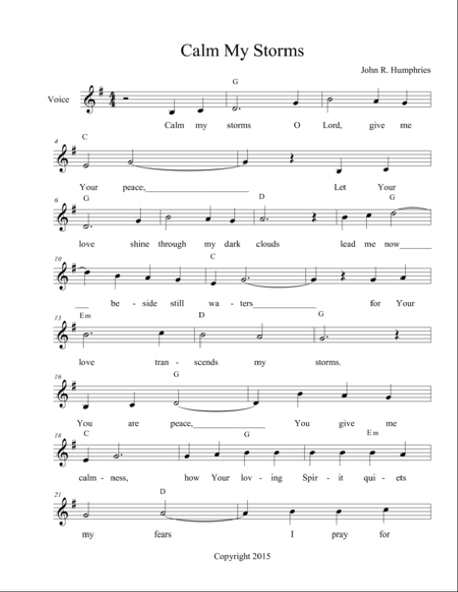 Calm My Storms Guitar scores gallery preview page 1