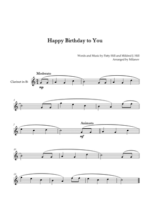 Happy Birthday to You | Clarinet in Bb | B-flat Major