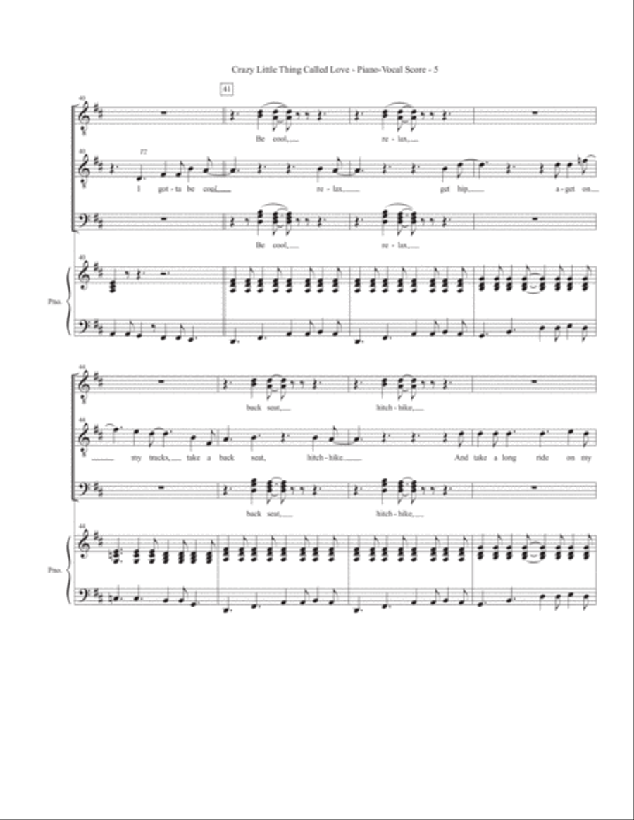 Crazy Little Thing Called Love TTBB scores gallery preview page 5