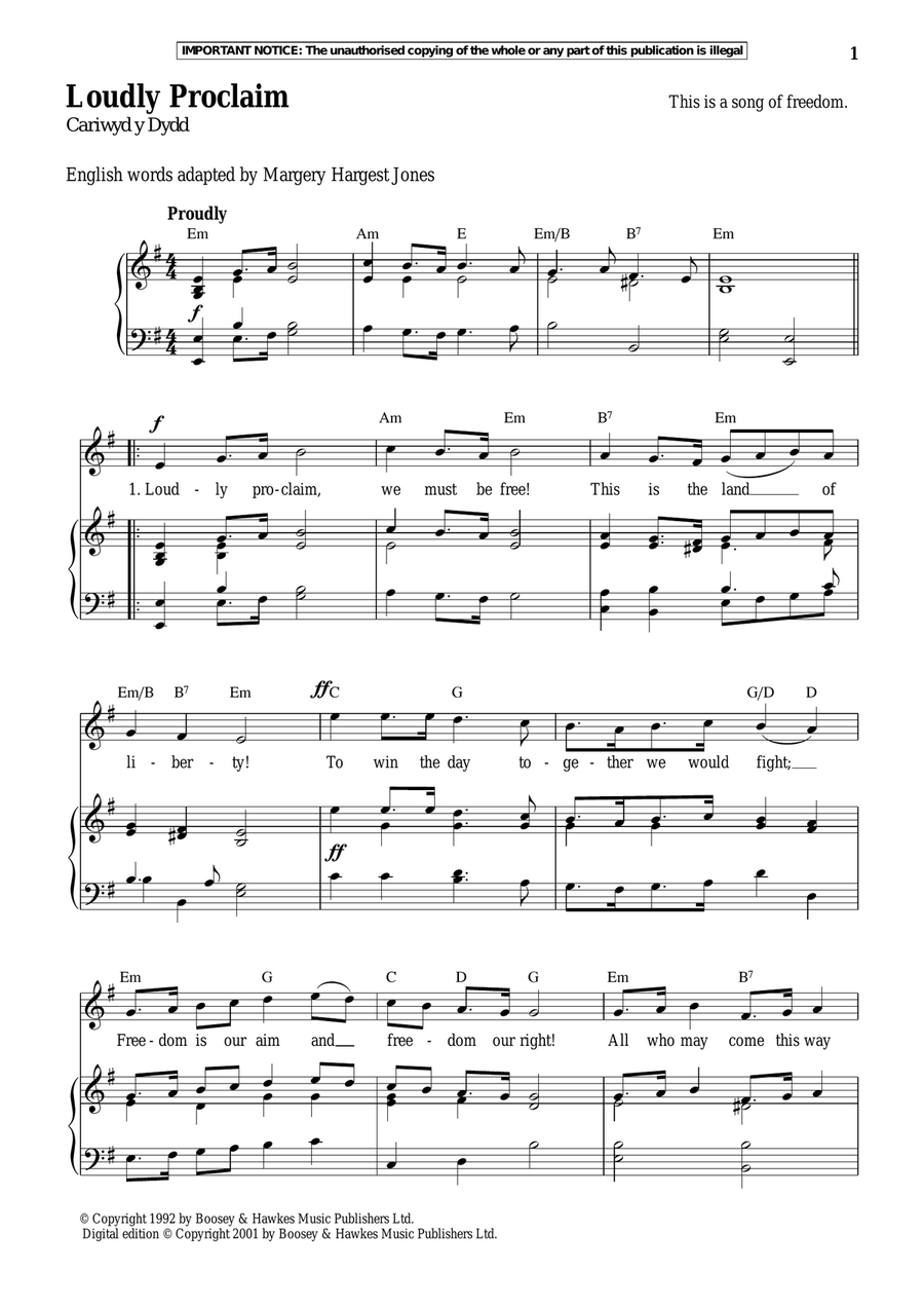 Loudly Proclaim Piano, Vocal scores gallery preview page 1