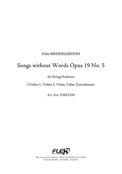 Songs without Words Opus 19 No. 5 image number null