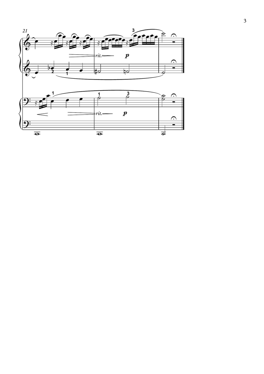 Deutschlandlied The song of Germany piano duet 1 Piano, 4-Hands scores gallery preview page 3