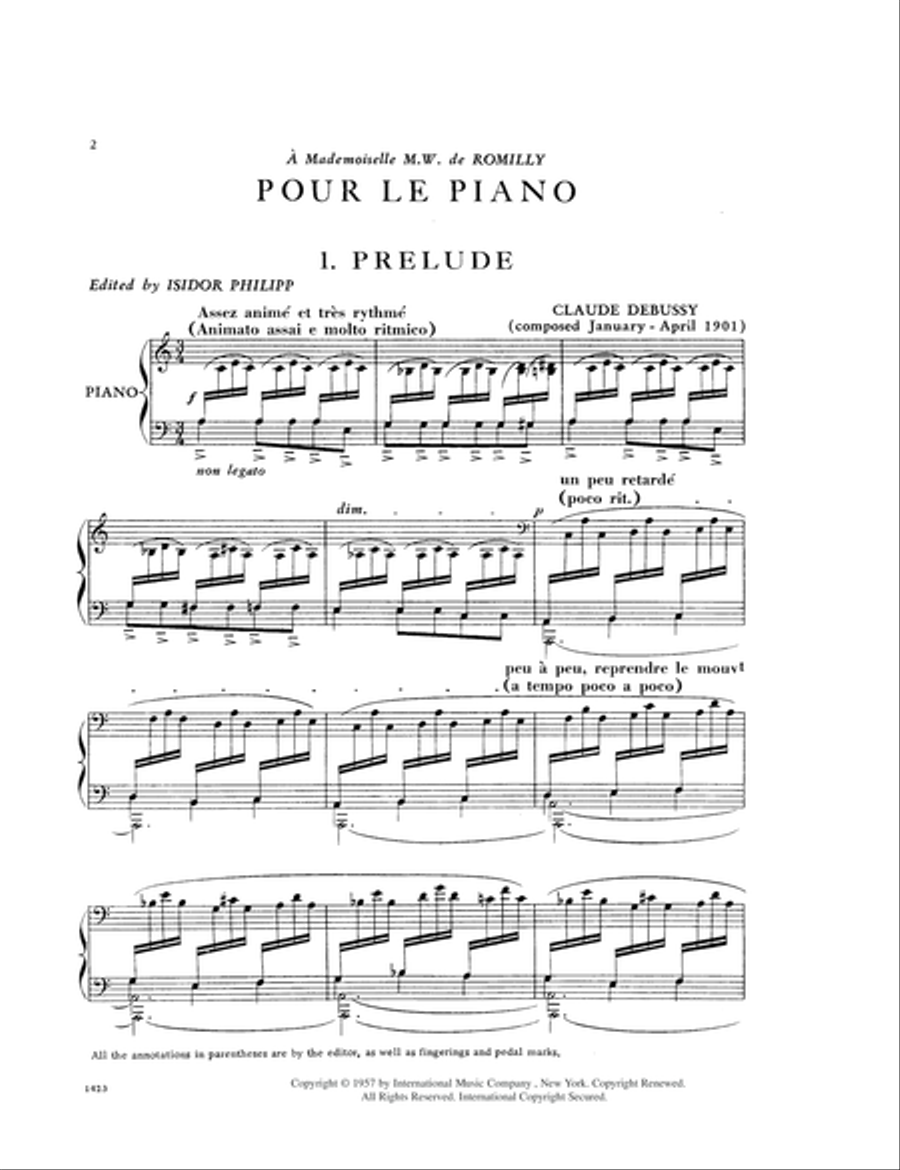 Pour Le Piano. Complete Piano Solo scores gallery preview page 2