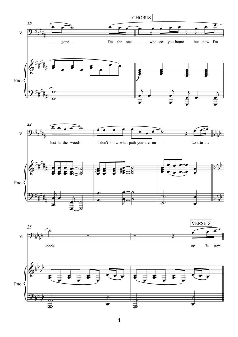 Lost In The Woods Piano, Vocal scores gallery preview page 4