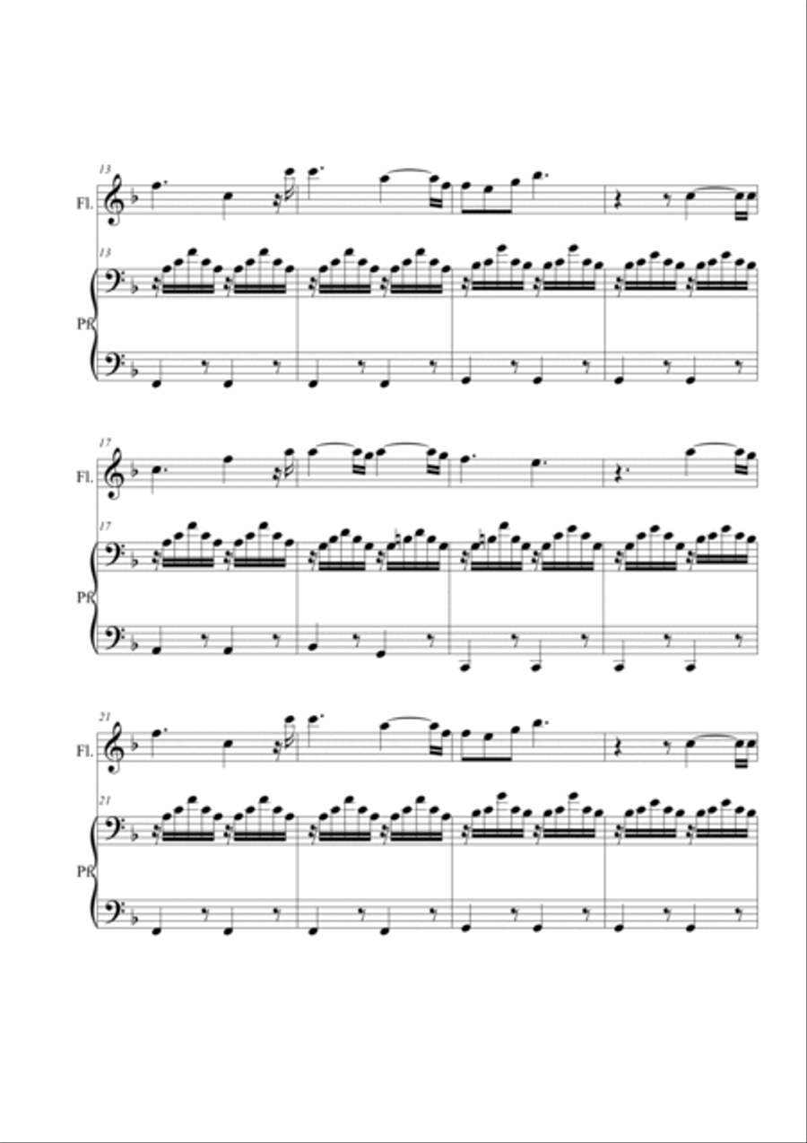 Va pensiero (from Nabucco). Flute and piano Flute Solo scores gallery preview page 2