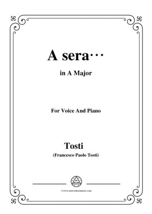 Book cover for Tosti-A sera in A Major,for Voice and Piano