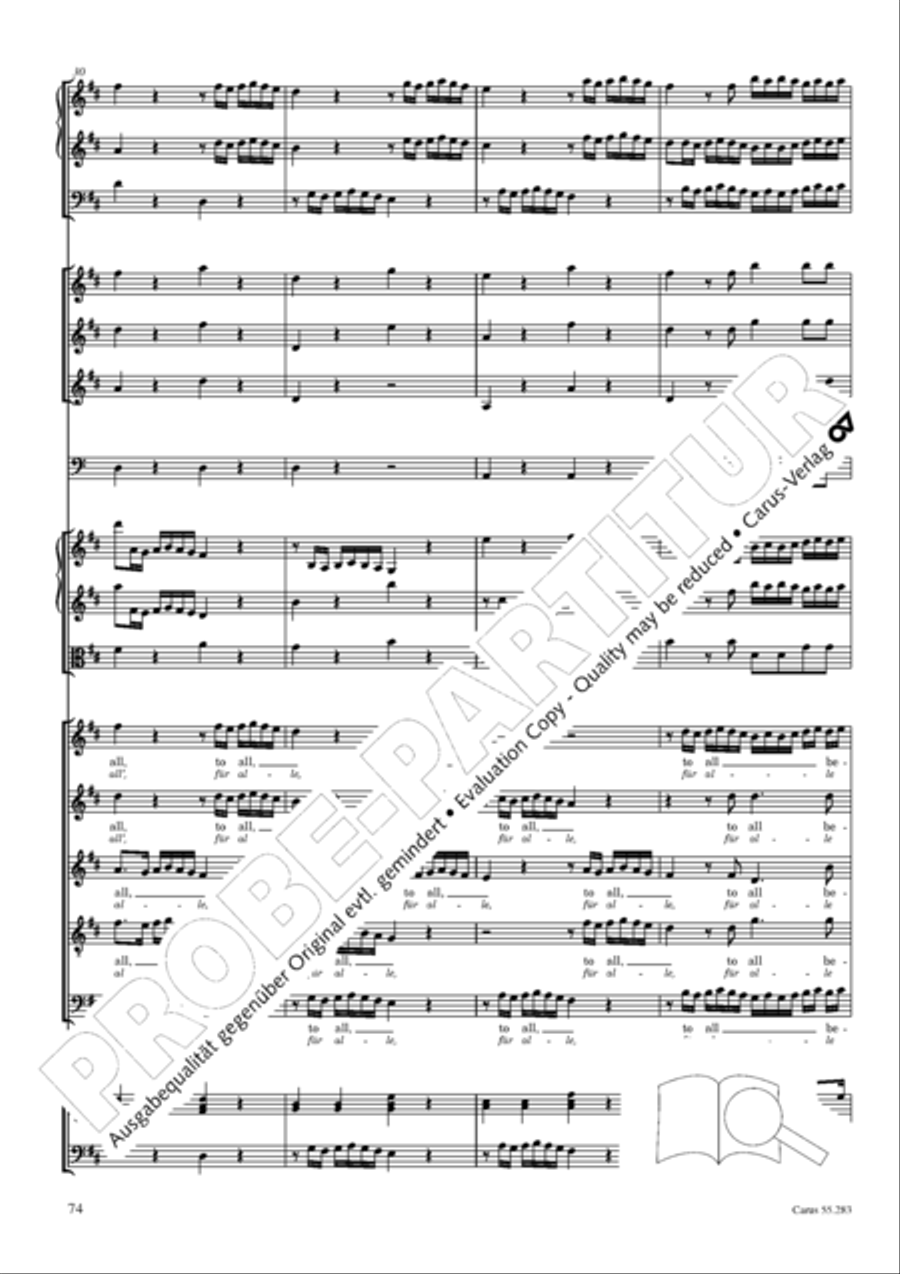 Te Deum for the Victory of Dettingen SSATB scores gallery preview page 91