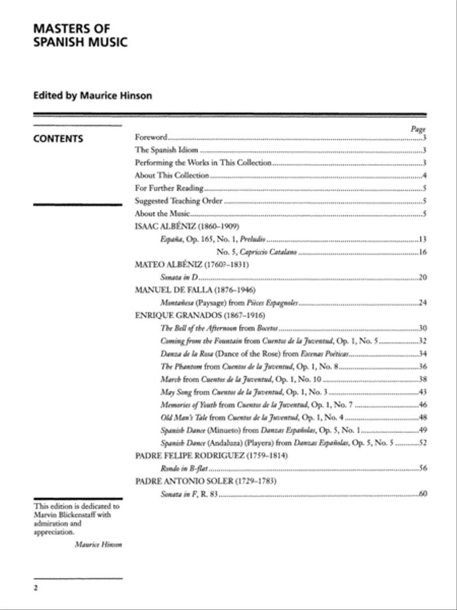 Masters of Spanish Piano Music Piano Solo scores gallery preview page 2