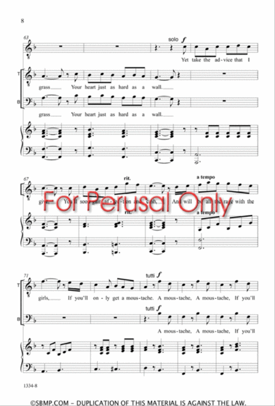 If You've Only Got a Moustache - TB Octavo TB scores gallery preview page 7