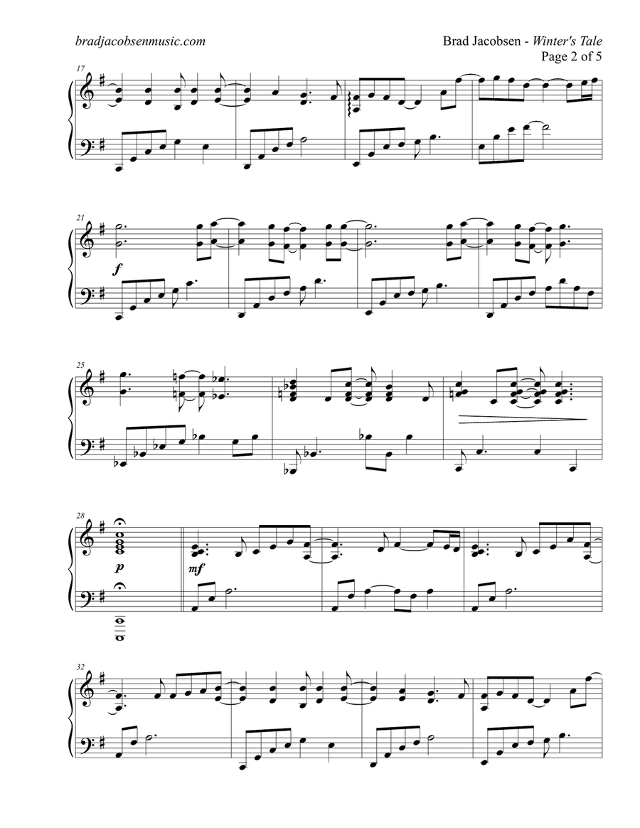Winter's Tale Winter's Tale Piano Solo scores gallery preview page 2