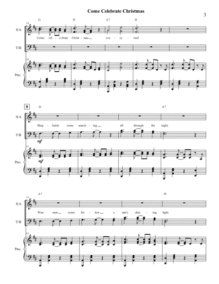 Come Celebrate Christmas - SATB Choir image number null
