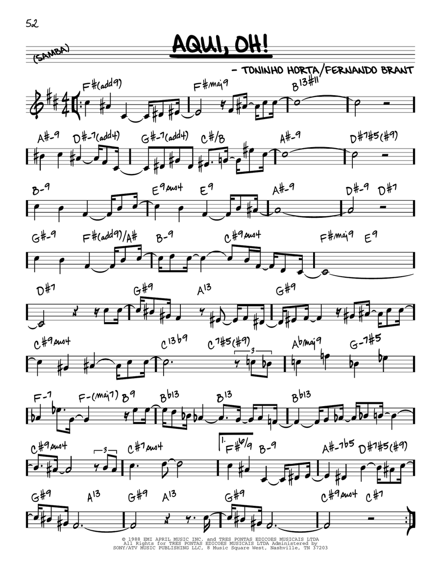 Aqui, Oh! Piano scores gallery preview page 1