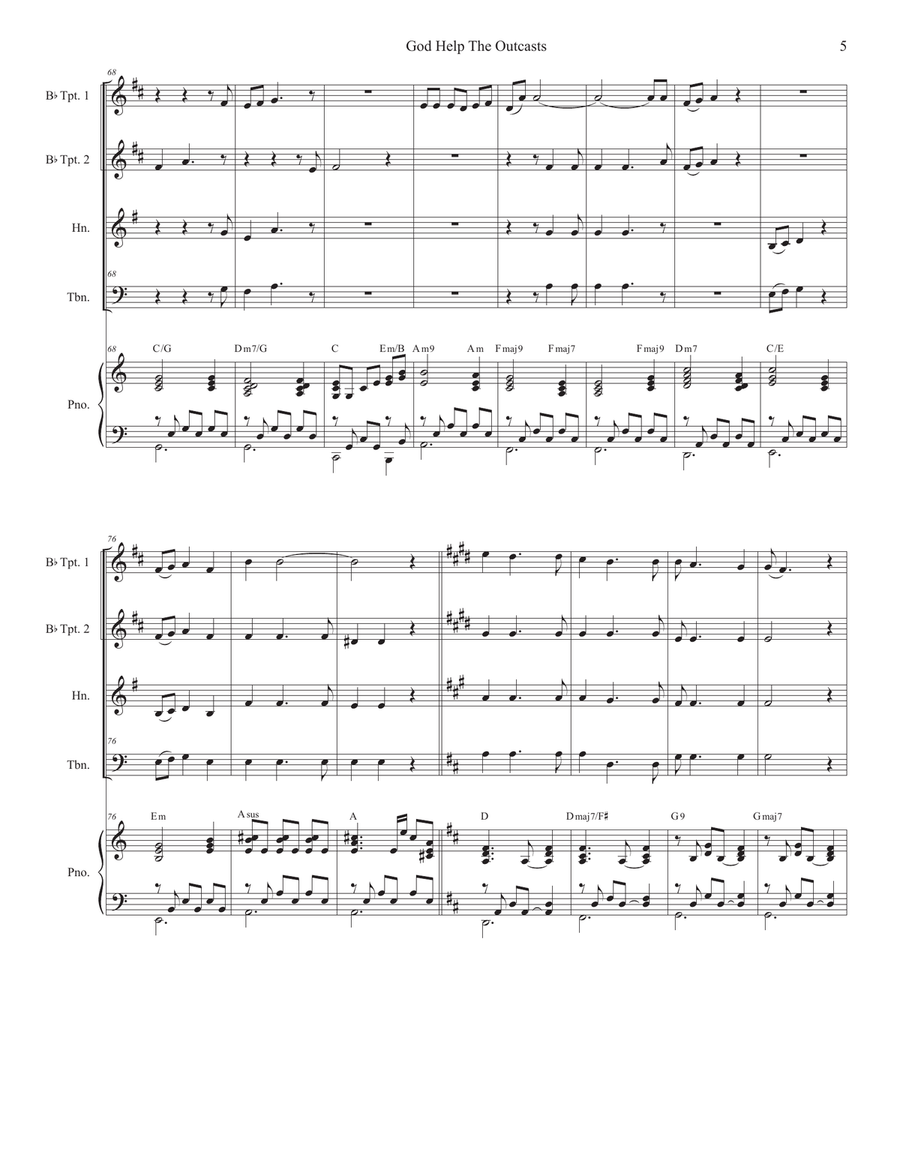 God Help The Outcasts Brass Ensemble scores gallery preview page 5