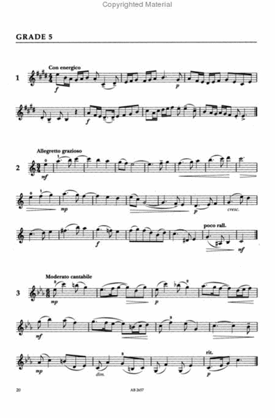 Violin Specimen Sight-Reading Tests Gr. 1-5