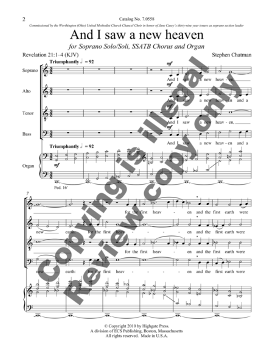 And I saw a new heaven SSATB scores gallery preview page 12
