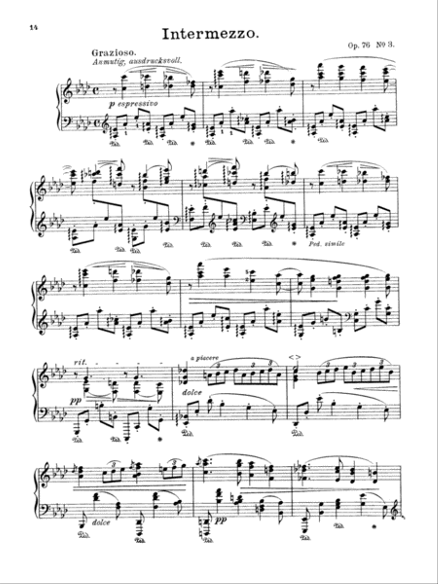 Brahms: Piano Works (Volume II: Op. 76-119 & 5 Etudes) Piano Method scores gallery preview page 1