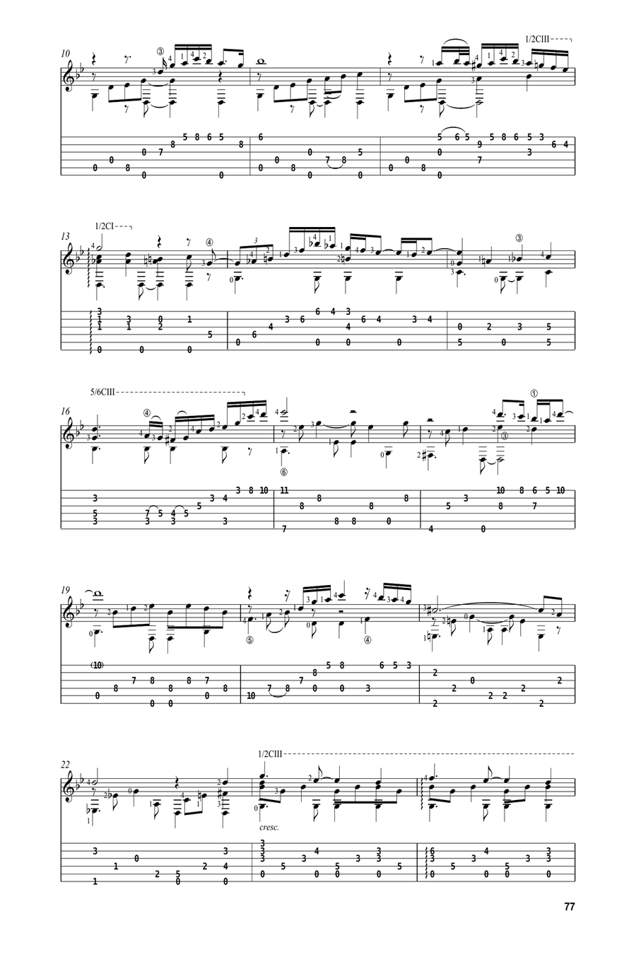 Oblivion (arr. Celil Refik Kaya) Acoustic Guitar scores gallery preview page 2