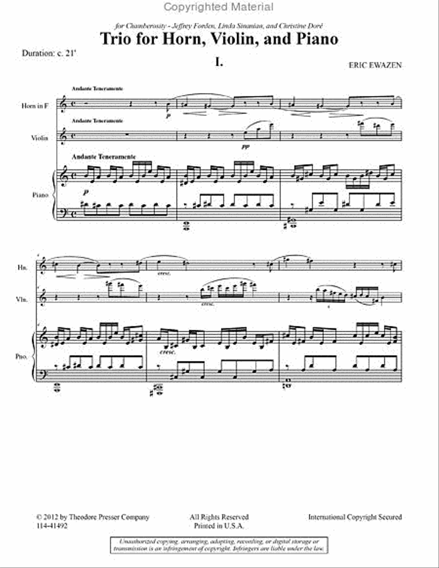 Trio for Horn, Violin, and Piano