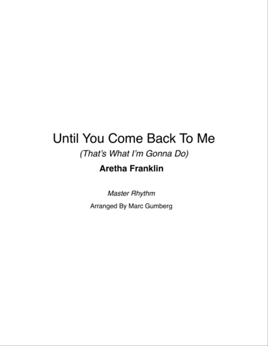 Until You Come Back To Me (that's What I'm Gonna Do)