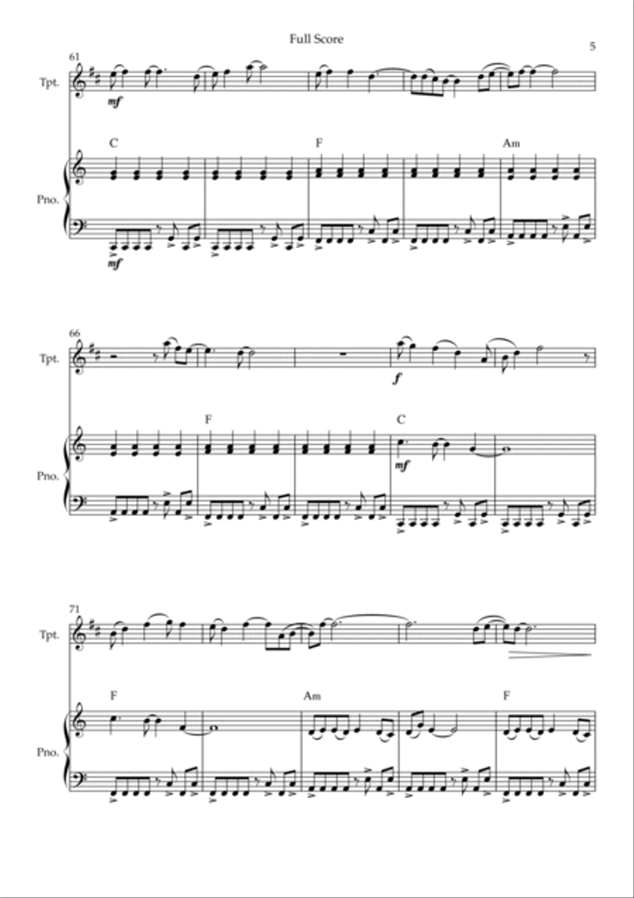 Without You Without You B-Flat Trumpet scores gallery preview page 5