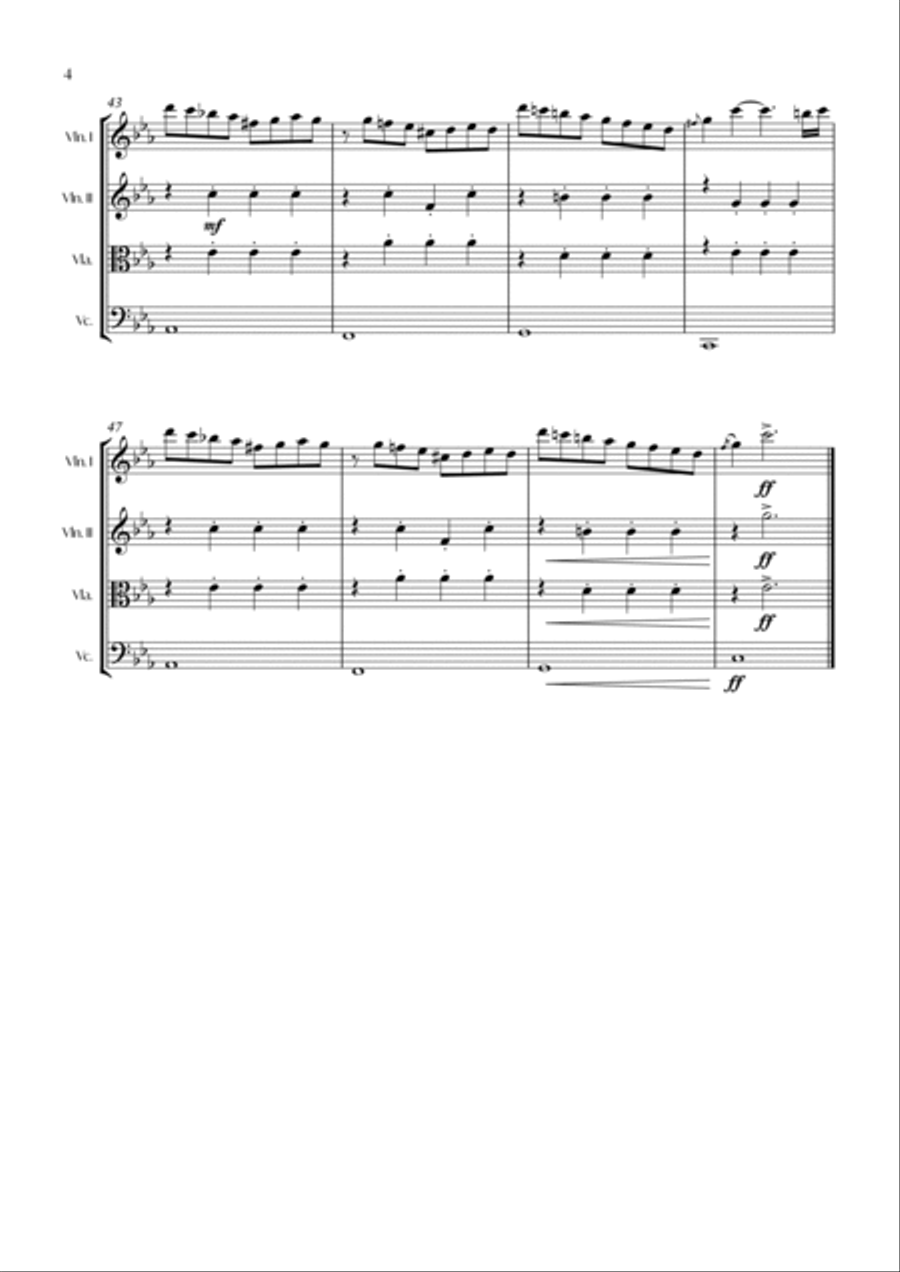 Succession Theme String Quartet scores gallery preview page 4