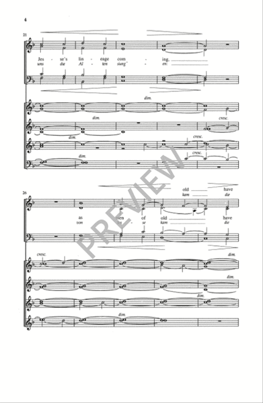 Lo How a Rose E'er Blooming (SATB Double Choir) 4-Part scores gallery preview page 4