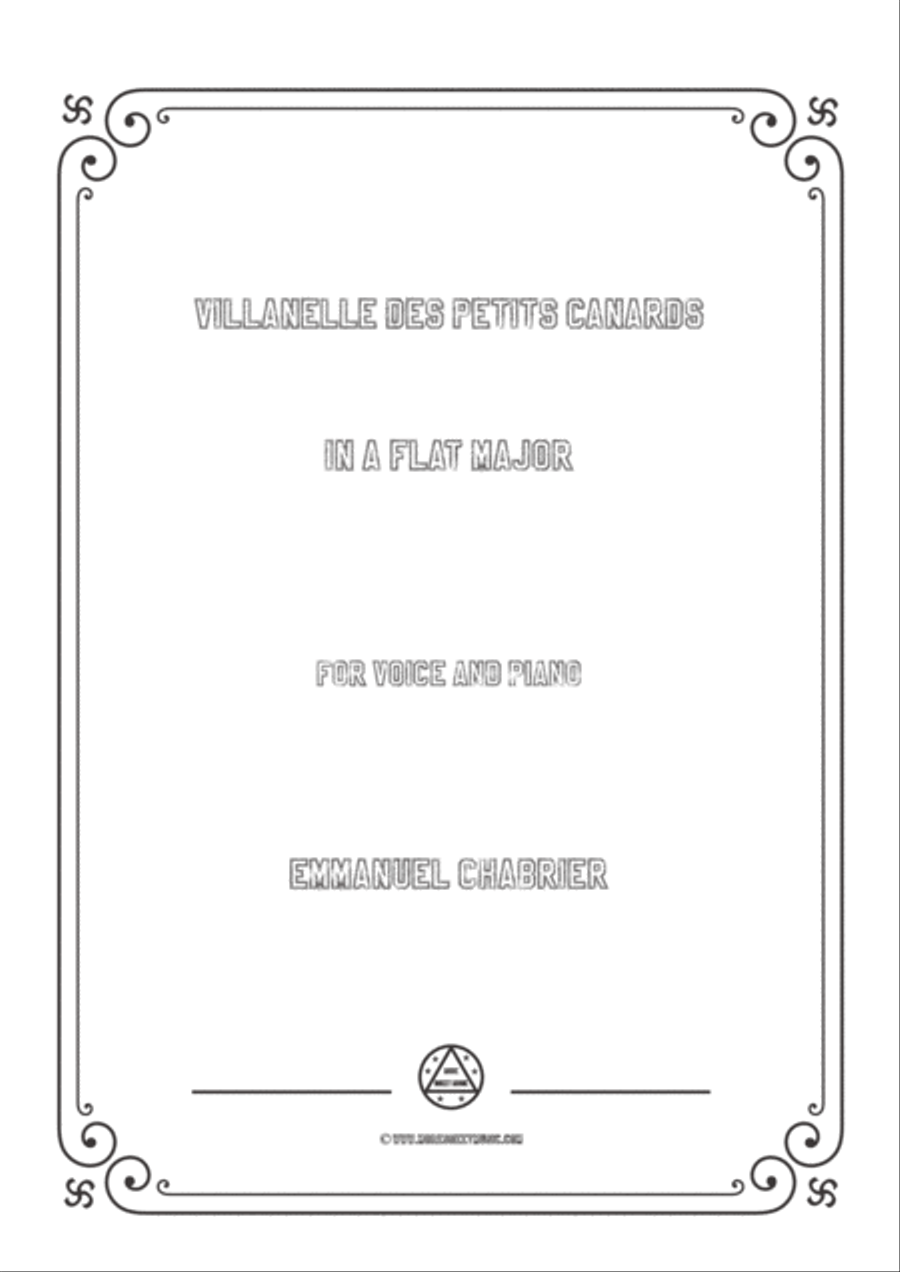 Chabrier-Villanelle des petits canards in A flat Major,for voice and piano Voice Solo scores gallery preview page 1