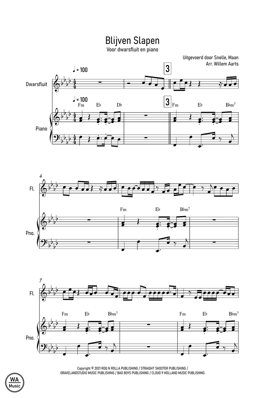 Snelle Maan Snelle Maan Flute Solo scores gallery preview page 1
