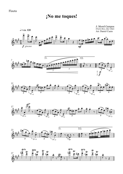 THREE PUERTO RICAN PIECES for flute and guitar image number null