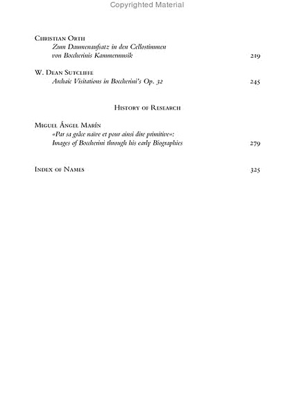 Boccherini Studies Vol. 1