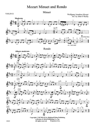 Mozart Minuet & Rondo: 2nd Violin