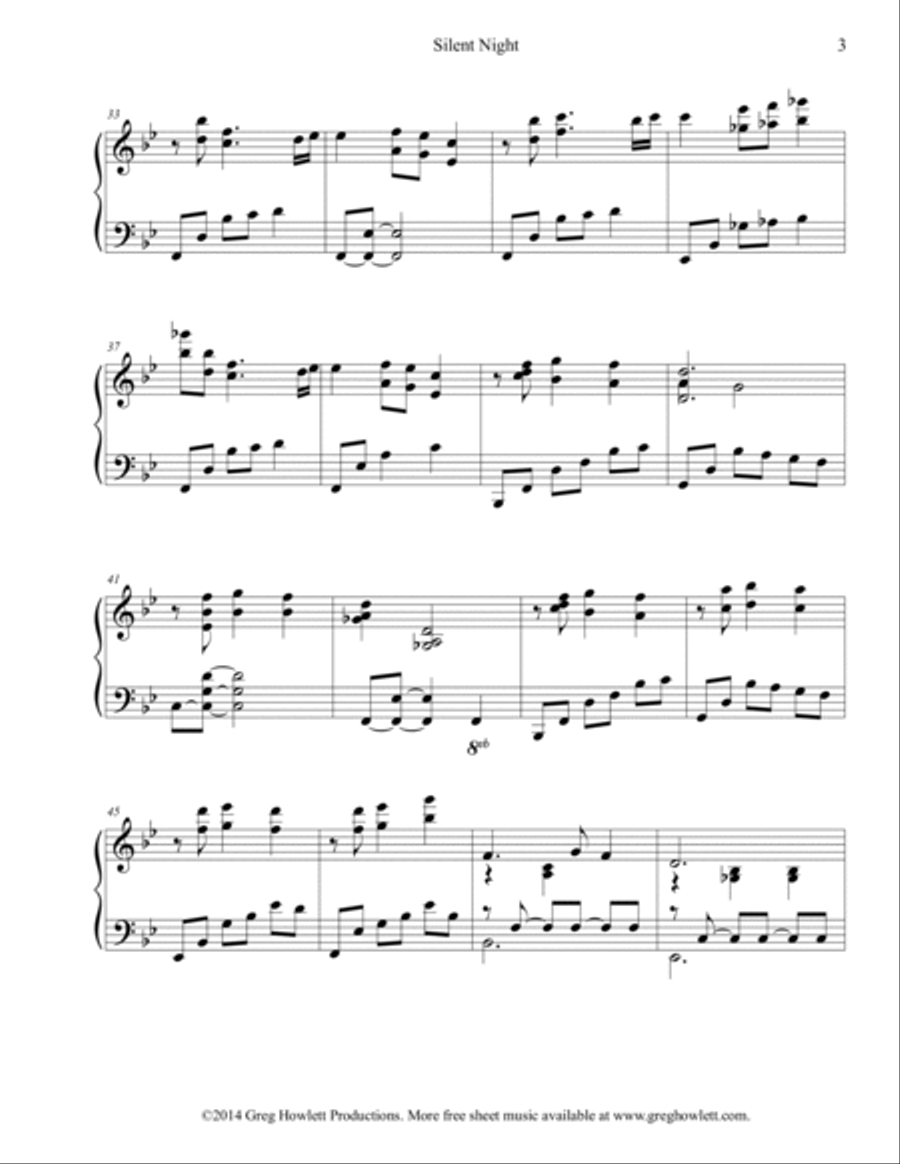 Silent Night Silent Night Piano Solo scores gallery preview page 3