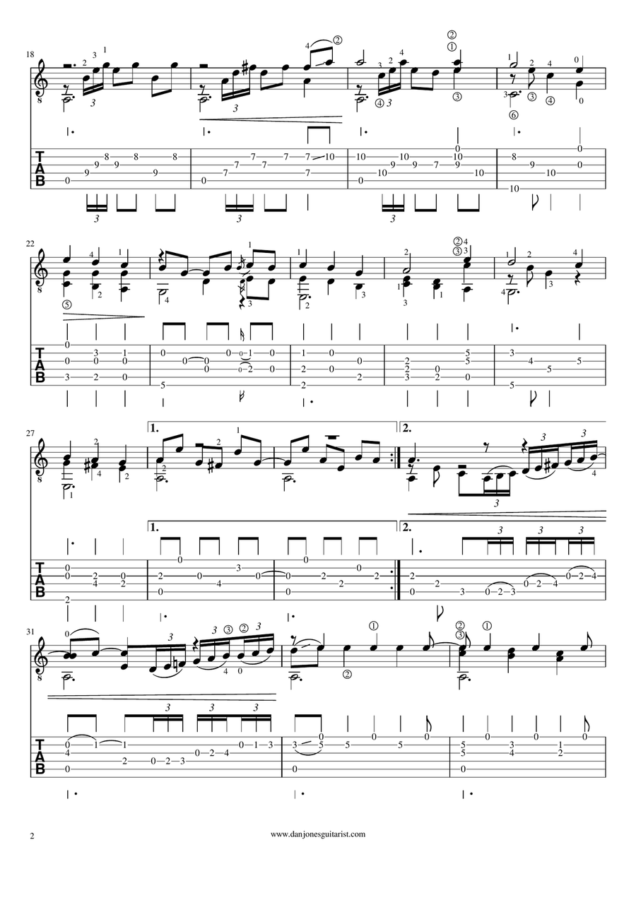 Scarborough Fair for Solo Guitar Acoustic Guitar scores gallery preview page 4