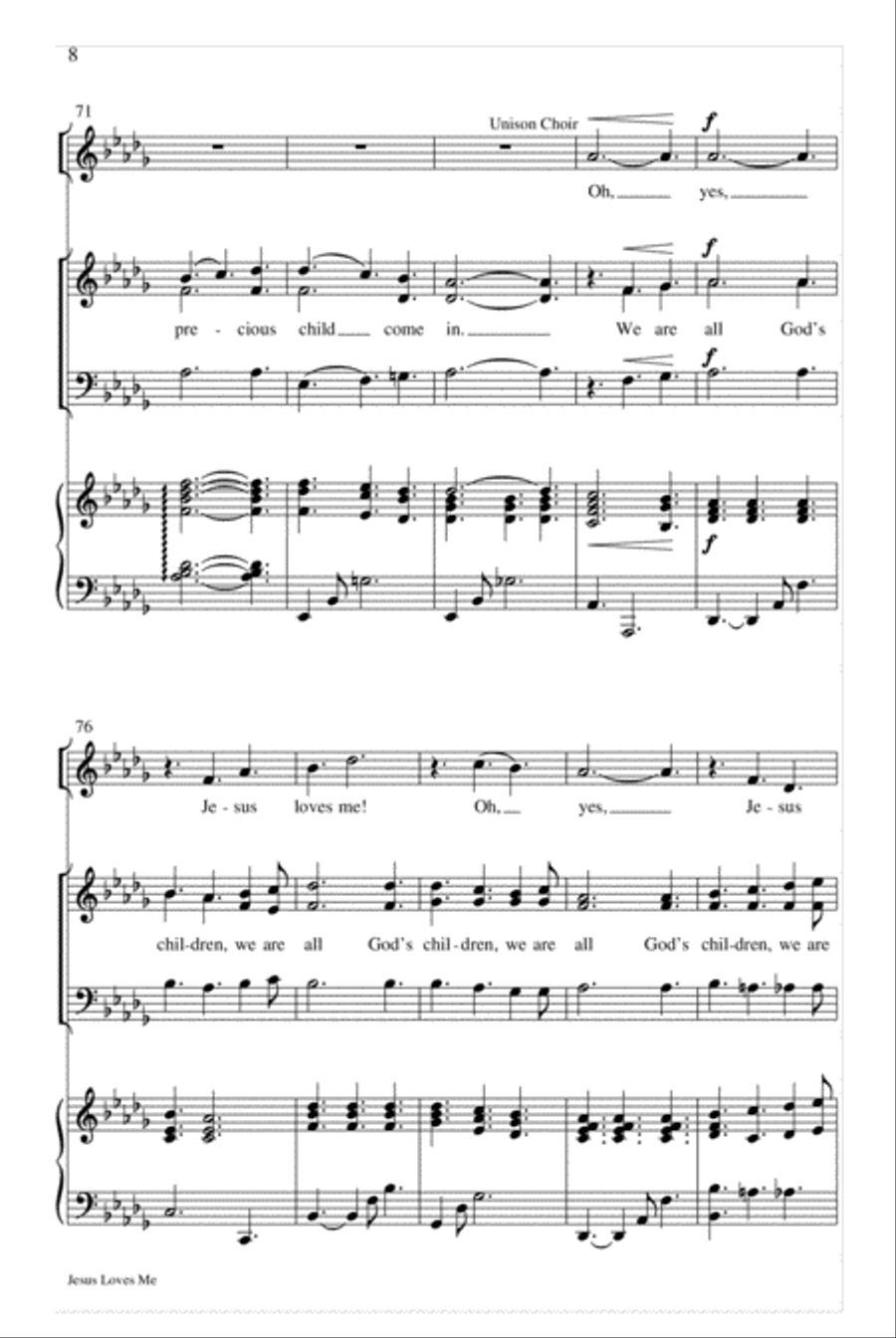 Jesus Loves Me Jesus Loves Me Unison Choir scores gallery preview page 8