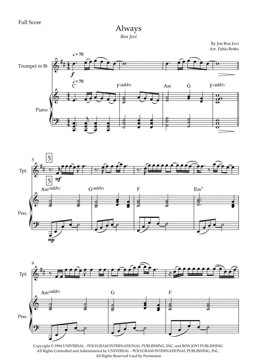 Always B-Flat Trumpet scores gallery preview page 1