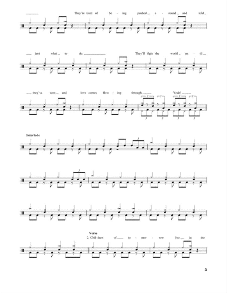 Children Of The Grave Drum Set scores gallery preview page 3