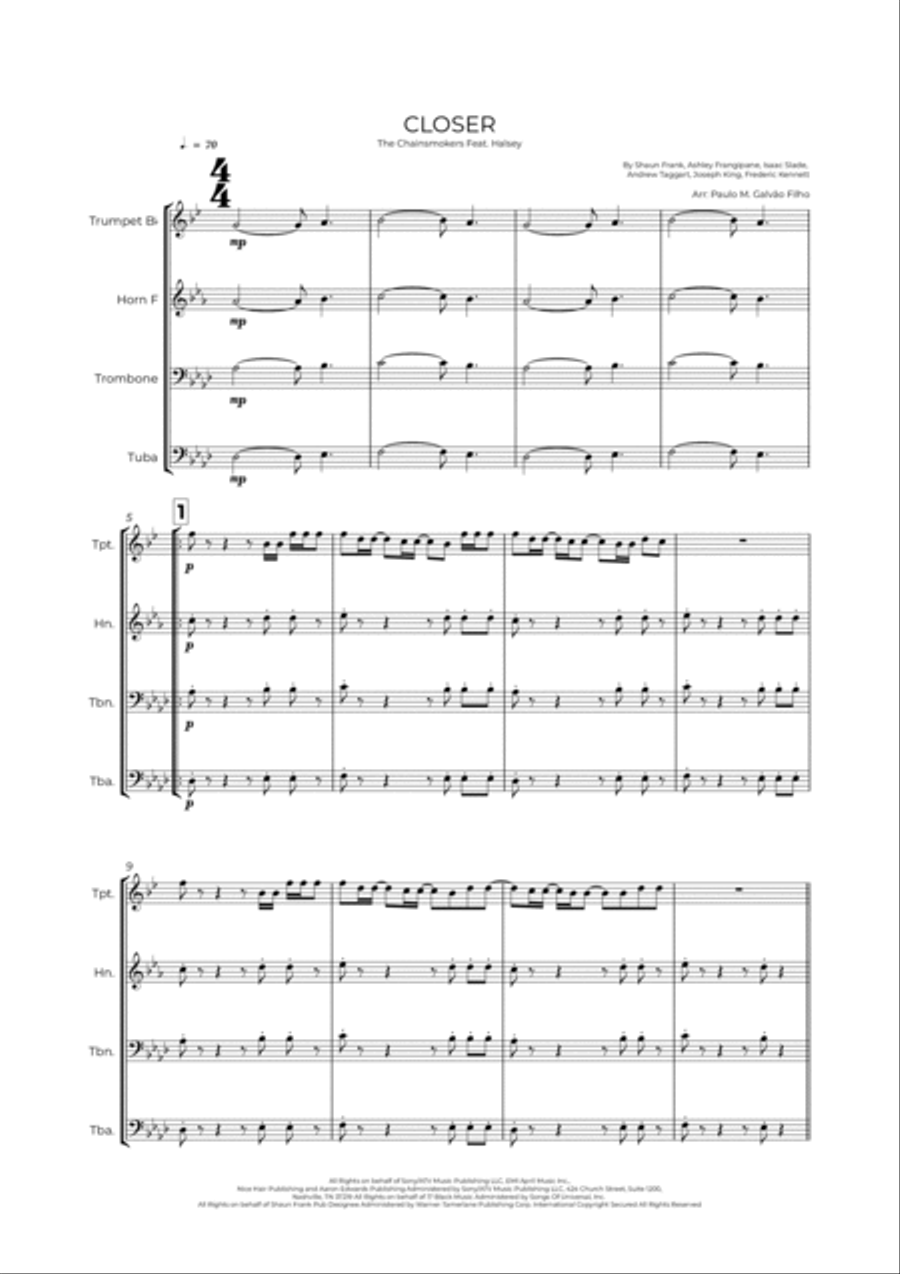 Closer Closer Brass Ensemble scores gallery preview page 2
