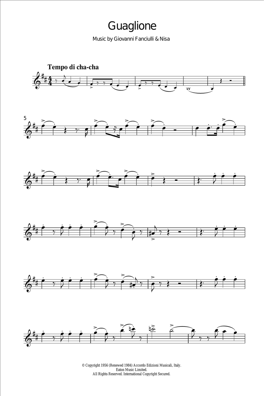 Guaglione Alto Saxophone scores gallery preview page 1