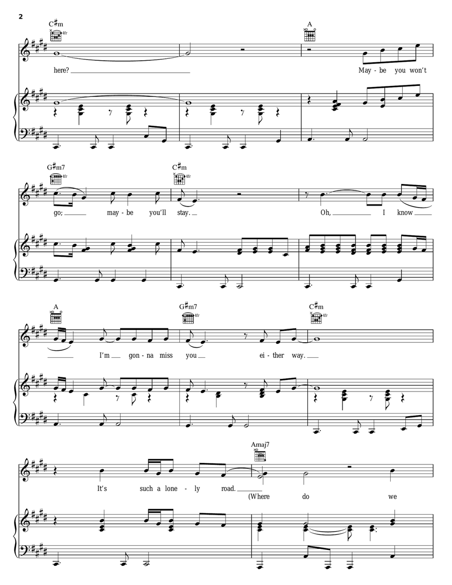 Where Do We Go From Here Piano, Vocal, Guitar scores gallery preview page 2