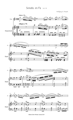 Book cover for Mozart, Sonata in f for flute & piano