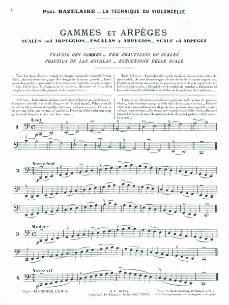 Cello Method - Scales And Arpeggios, Volume 1