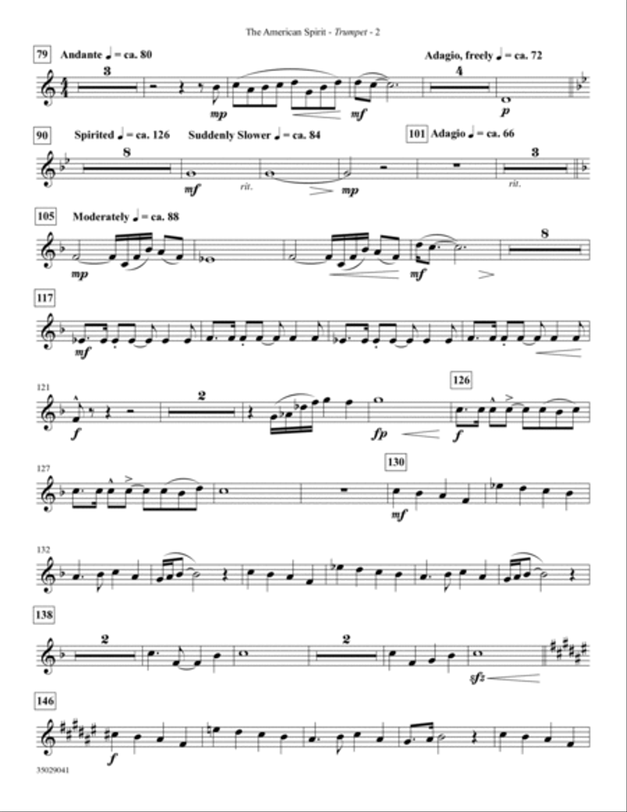 The American Spirit - Bb Trumpet Choir scores gallery preview page 2