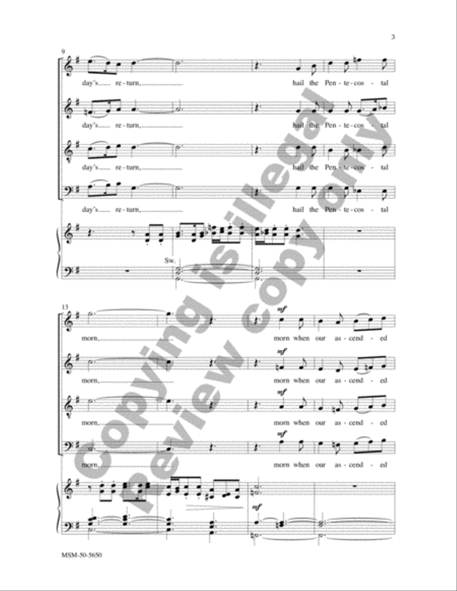 Hail this Joyful Day's Return 4-Part scores gallery preview page 3