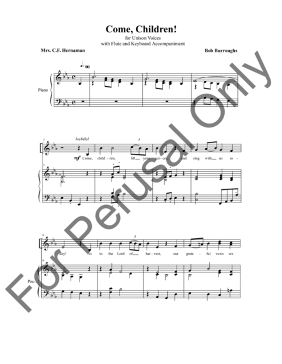 Come, Children! Unison Choir scores gallery preview page 2
